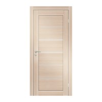 Полотно дверное Olovi Канзас, со стеклом, беленый дуб, б/п, б/ф (900х2000х35 мм)