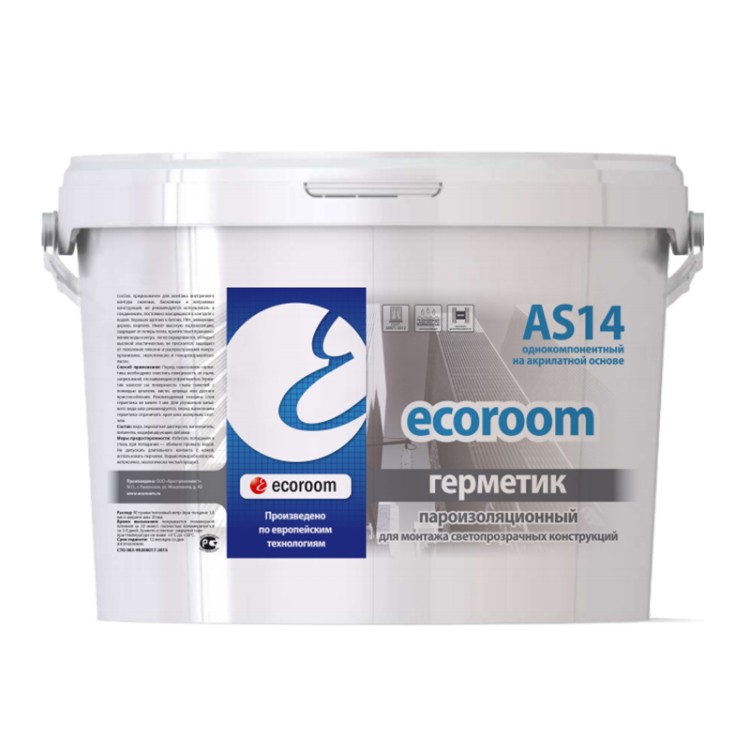 Герметик акриловый Ecoroom AS-14 пароизоляционный (7 кг) белый