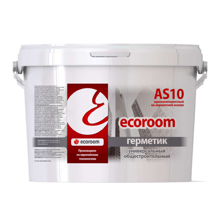 Герметик акриловый Ecoroom AS-10 универсал общестроит (7кг) белый