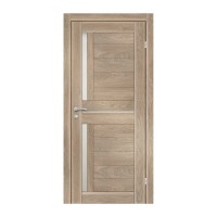 Полотно дверное Olovi Орегон, со стеклом, дуб шале, б/п, б/ф (600х2000х35 мм)
