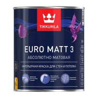 Краска интерьерная Tikkurila EURO MATT 3 A глуб.мат. (0,9 л)