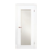 Полотно дверное Olovi Петербургские двери 1, со стеклом, белое, б/з (М9 845х2050х40 мм)