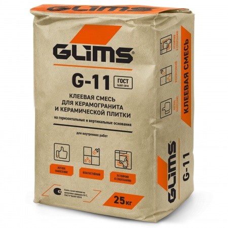 Плиточный клей GLIMS®G-11 для керамической плитки 25 кг